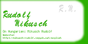 rudolf mikusch business card